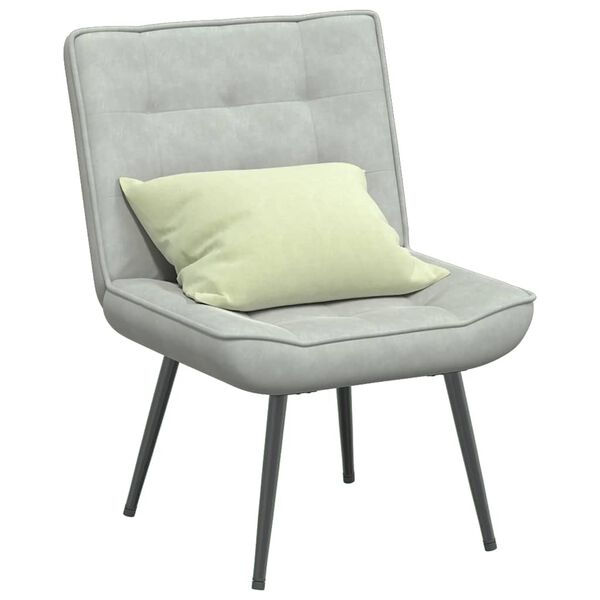 vidaXL Chaise de relaxation gris clair 64x74x84 cm velours