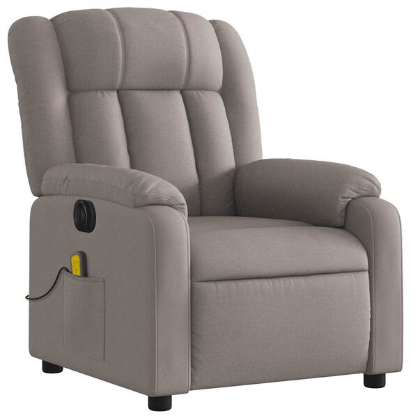 vidaXL Fauteuil de massage inclinable &eacute;lectrique Taupe Tissu