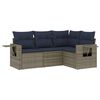 vidaXL Ensemble de canap&eacute; de jardin 4 pcs avec coussins gris r&eacute;sine tress&eacute;e
