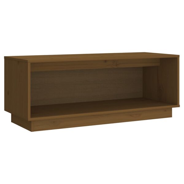 vidaXL Meuble TV Marron miel 90x35x35 cm Bois de pin massif