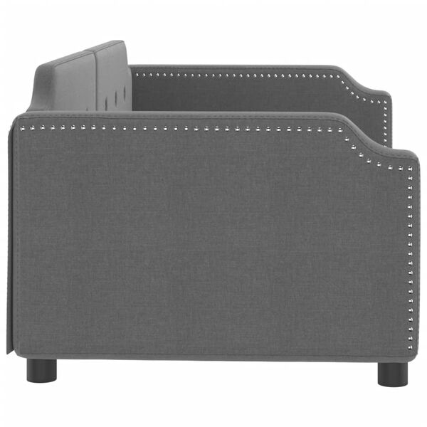 vidaXL Lit de repos sans matelas gris fonc&eacute; 90x200 cm tissu