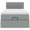 vidaXL Lit ottoman avec matelas gris clair 100x200 cm tissu