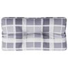 vidaXL Coussin de palette motif &agrave; carreaux gris 70x40x12 cm tissu