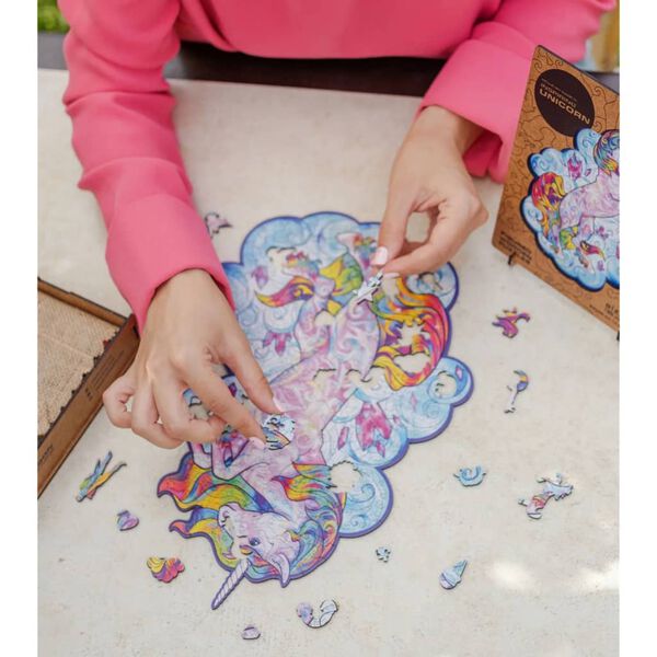 UNIDRAGON Puzzle en bois 313 pcs Inspiring Unicorn Très grand 31x41 cm