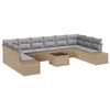 vidaXL Ensemble de canap&eacute; de jardin 11 pc Beige polyrotin