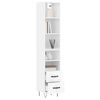 vidaXL Buffet haut Blanc brillant 34,5x34x180 cm Bois d'ing&eacute;nierie