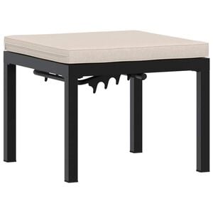 vidaXL Tabouret de jardin avec coussin noir acier enduit de poudre