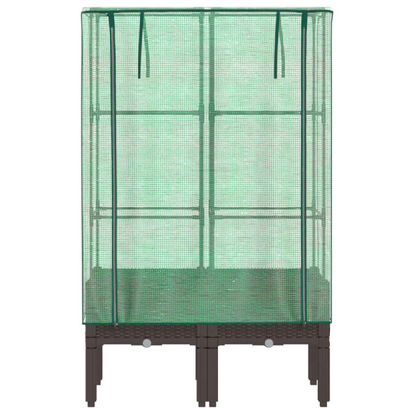 vidaXL Jardini&egrave;re sur&eacute;lev&eacute;e avec housse aspect rotin 80x40x140 cm