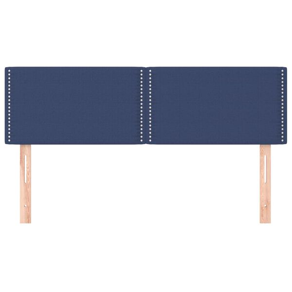 vidaXL T&ecirc;tes de lit Bleu 144x5x78/88 cm Tissu