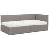 vidaXL Cadre de lit d'angle avec matelas 2 pcs Taupe Velours