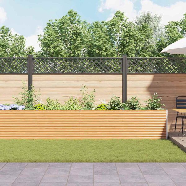 vidaXL Jardini&egrave;re sur&eacute;lev&eacute;e 582 x 50 x 68 cm Acier galvanis&eacute;