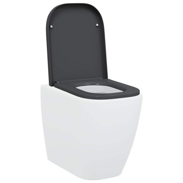 vidaXL Si&egrave;ge de toilette Anthracite 44,5 x 35 x 3,6 cm Duroplast