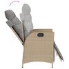 vidaXL Chaise inclinable de jardin et repose-pied mélange beige rotin