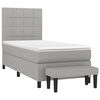 vidaXL Sommier &agrave; lattes de lit avec matelas Gris clair 100x200cm Tissu
