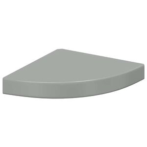 vidaXL &Eacute;tag&egrave;re d'angle flottante Gris brillant 25x25x3,8 cm MDF