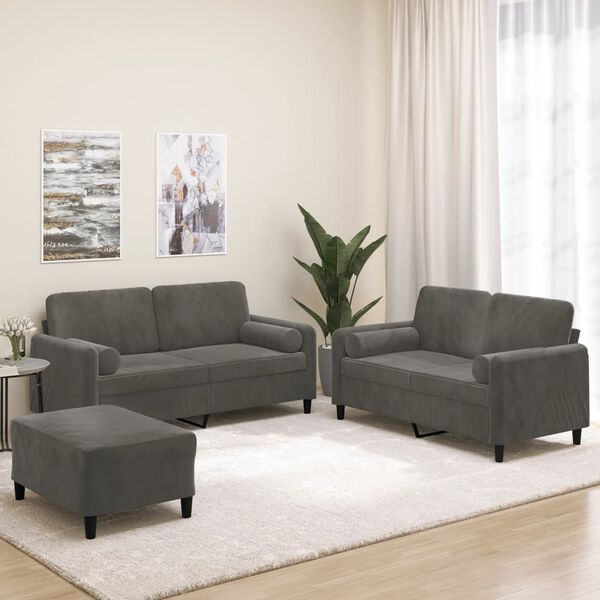 vidaXL Ensemble de canap&eacute;s 3 pcs coussins d&eacute;coratifs et coussins