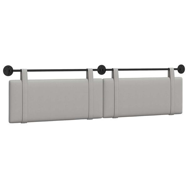 vidaXL T&ecirc;te de lit suspendue Uni Gris nuage 210 x 55 x 5 cm tissu