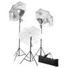 vidaXL Kit de studio photo avec lampes toile de fond et r&eacute;flecteur