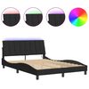 vidaXL Cadre de lit avec LED sans matelas Hanko noir 120x200 cm velours
