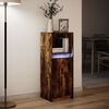vidaXL Buffet avec LED chêne fumé 38x34x100 cm bois d'ingénierie