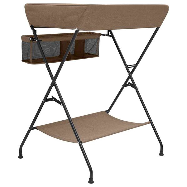 vidaXL Table &agrave; langer Taupe Fer