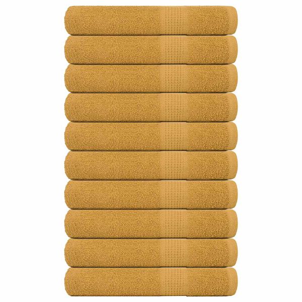 vidaXL Serviettes de sauna FROGN 10 pcs dor&eacute; 80x200 cm 360 g/m&sup2;