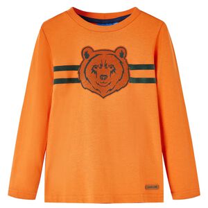 T-shirt enfants manches longues orange fonc&eacute; 92