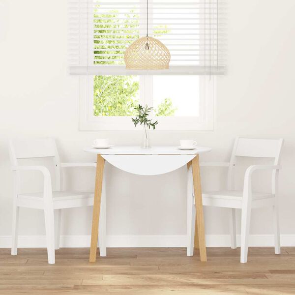 vidaXL Chaises à manger 2 pcs blanc bois massif caoutchouc