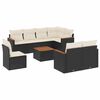 vidaXL Salon de jardin 9 pcs avec coussins noir r&eacute;sine tress&eacute;e