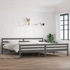 vidaXL Cadre de lit sans matelas bois massif gris 200x200 cm
