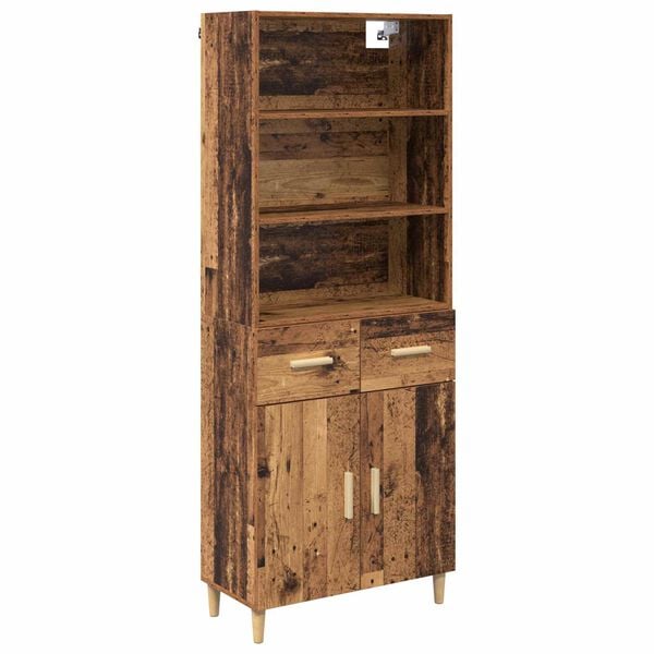 vidaXL Haut Armoire Bois Ancien 69,5 x 32,5 x 180 cm Bois d'ing&eacute;nierie