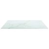 vidaXL Dessus de table blanc 70x70 cm 6 mm verre trempé design marbre