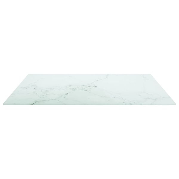 vidaXL Dessus de table blanc 70x70 cm 6 mm verre trempé design marbre