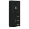 vidaXL Buffet haut Noir 69,5x34x180 cm Bois d'ing&eacute;nierie