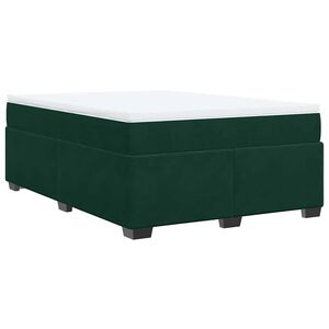 vidaXL Sommier &agrave; lattes de lit et matelas Vert fonc&eacute; 140x190cm Velours