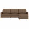 vidaXL Canap&eacute; &agrave; 3 places avec repose-pieds Marron 210 cm Tissu