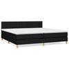 vidaXL Sommier &agrave; lattes de lit avec matelas Noir 200x200 cm Tissu