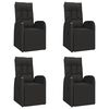 vidaXL Ensemble à manger de jardin 5pcs Noir Poly rotin et acacia