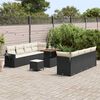 vidaXL Ensemble de canap&eacute; de jardin 11 pcs Noir Poly rotin