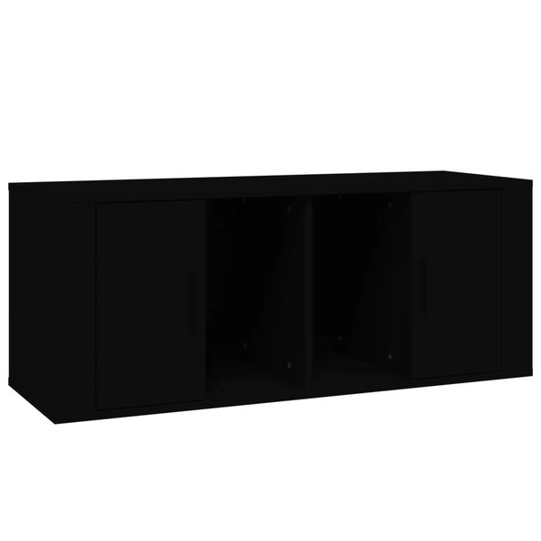 vidaXL Meuble TV Noir 100x35x40 cm Bois d'ing&eacute;nierie