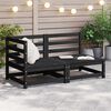 vidaXL Salon de jardin 2 pcs noir bois de pin massif