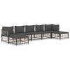 vidaXL Salon de jardin 7 pcs avec coussins anthracite r&eacute;sine tress&eacute;e