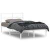 vidaXL Cadre de lit m&eacute;tal sans matelas et t&ecirc;te de lit blanc 120x190 cm