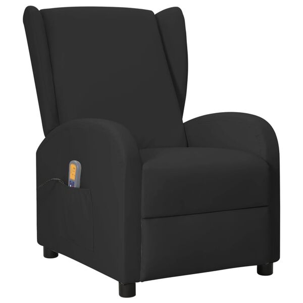 vidaXL Fauteuil de massage Noir Similicuir