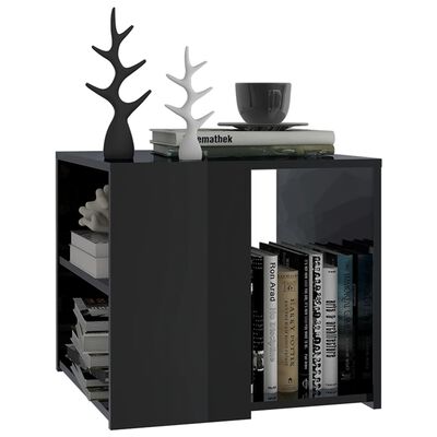 vidaXL Table d'appoint Noir brillant 50x50x45 cm Aggloméré