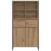 vidaXL Buffet 2 pcs Ch&ecirc;ne artisan 81 x 36 x 150.5 cm Bois d'ing&eacute;nierie