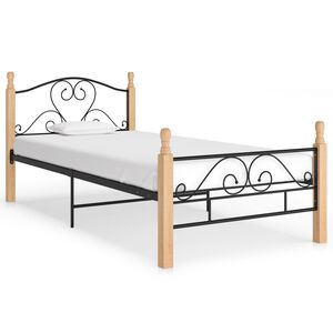 vidaXL Cadre de lit sans matelas noir m&eacute;tal 90x200 cm