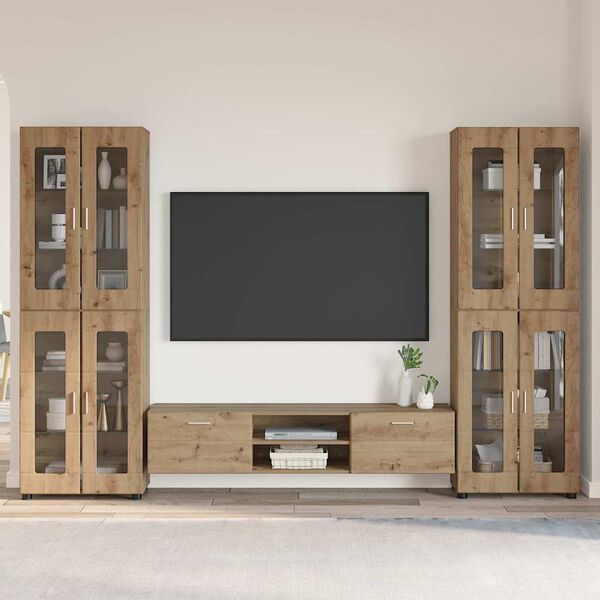 vidaXL Ensemble meuble TV FLORIN Ch&ecirc;ne artisanal Bois d'ing&eacute;nierie