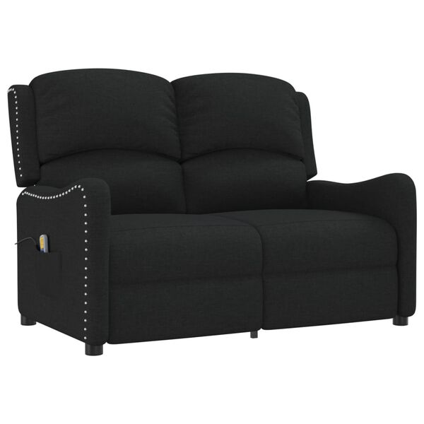 vidaXL Fauteuil de massage inclinable à 2 places noir tissu