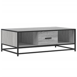vidaXL Table basse sonoma gris 100x57x35 cm bois d'ing&eacute;nierie et m&eacute;tal